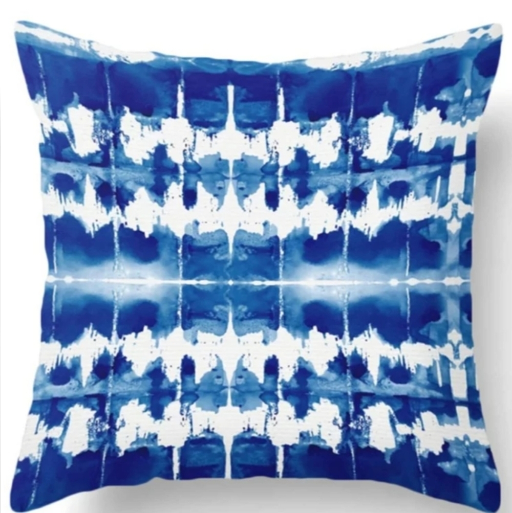 New Abstract Blue Pillow Cover